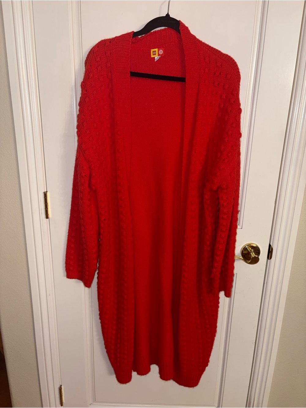 Lego Women's Open-Front Red Knit Wool Blend Cardigan Size Large